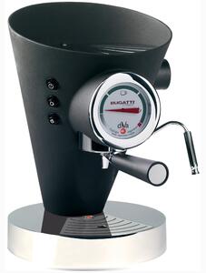 DIVA Bugatti Stainless Steel Coffee Machine 24x24x36.5 cm - Weight 9.5 kg, 0.8 Litres for Ground and Powdered Coffee Entirely Made in Italy with Italian Warranty Matte Black