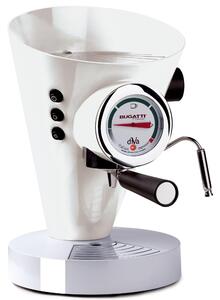 Bugatti DIVA Stainless Steel Coffee Maker 24x24x36.5 cm - Weight 9.5 kg, 0.8 Litres for Ground and Powdered Coffee Entirely Made in Italy with Italian Warranty White