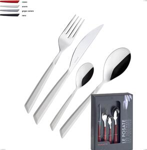 Grace Bugatti 24 Piece Cutlery Set in Display Case, 18.10 Stainless Steel with ABS Handle