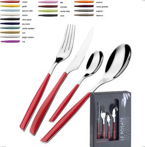 24-Piece Glamour Bugatti Cutlery Set in Glamorous Box, 18.10 Stainless Steel with SAN Handle