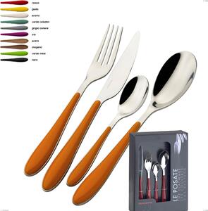 Gioia Bugatti 24 Piece Cutlery Set in Showcase Packaging, 18.10 Stainless Steel with ABS Handle