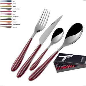 24 Piece Cutlery Set in Box Gallery Zebra Bugatti, 18.10 Steel with SAN Handle: Zebra Bugatti