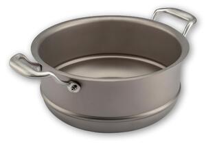100% Titanium Steamer Basket with 2 Handles TRITANIA ZERO-TOXIC, Zero Nickel Solid Titanium Cooking Surface Diameter 24x h15 cm