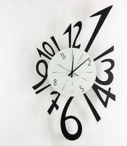 Wall Clock with Metal Structure and Glass Dial NUMERICO Size 43x70 cm, Black Hands, Arabic Numbers in Black