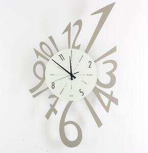 Wall Clock with Metal Structure and Glass Dial NUMERICO Size 43x70 cm Hands Black Colour, Arabic Numerals in Dove Grey