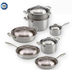 13-Piece TRITANIA ZERO-TOXIC Titanium Cookware Set, 100% Solid Titanium Cooking Surface, Nickel-Free
