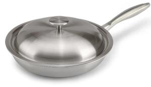 100% Titanium Frying Pan TRITANIA Zero Toxicity, Nickel-Free Solid Titanium Cooking Surface 24x h5 cm with Lid Included