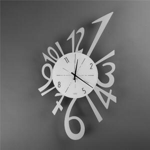 Wall Clock with Metal Structure and Glass Dial NUMERICO Dimensions 43x70 cm, Black Hands, Arabic Numbers in Silver