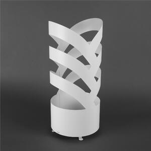 Modern Design Umbrella Stand ARCHI Laser Cut Metal Structure Dimensions 25xh 58 cm with Raised Feet and Water Collecting Tray Colour White