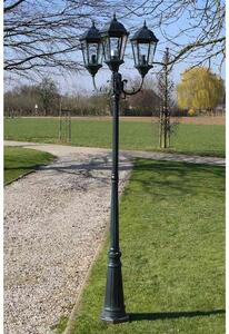 Garden Light Post 3-arms 230 cm Dark Green/Black Aluminium