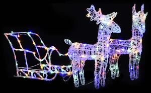 Reindeers & Sleigh Christmas Decoration 160 LEDs 130 cm Acrylic