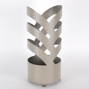 Modern Design Umbrella Stand ARCHI Laser-cut Metal Structure Size 25xh 58 cm with Raised Feet and Water Collection Tray Pastel Dove Grey Colour