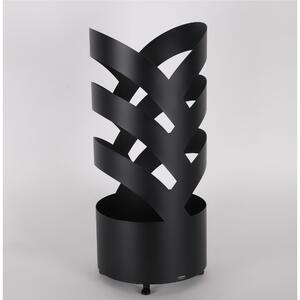 Modern Design Umbrella Stand ARCHI with Laser-cut Metal Structure, Dimensions 25xh 58 cm with Raised Feet and Water Collecting Tray, Pastel Black Colour