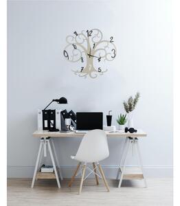 Wall Clock ALBERO DELLA VITA Size 60x h 55 cm with Branches Supporting the Hour Numbers Made of Laser-Cut Metal in Pastel Dove Grey Colour