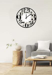 ILENIA Metal Wall Clock 60 cm with Large Metal Numbers, Pastel White Dial, Black Colour