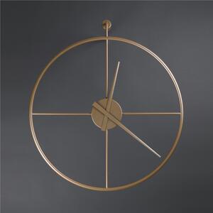 Metal Wall Clock FIRENZE BIG Size 90 cm with BLACK Hands, No Numbers in Metallic Gold Colour