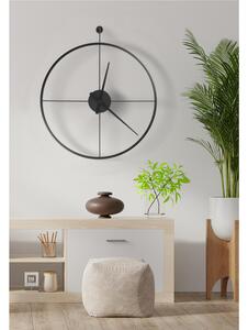 FIRENZE BIG Metal Wall Clock 90 cm with BLACK Hands, Numberless Matte Black Colour