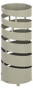 Modern Design Umbrella Stand POP SPIRALE Laser-Cut Metal Structure Size 20xh 49 cm with Raised Feet and Water Collection Tray Pastel Dove Grey