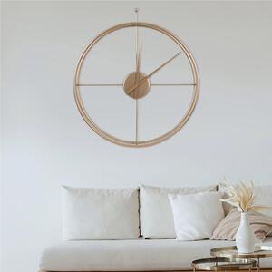 Modern Wall Clock ESSENZIALE Model Large 60 cm Gold Hands Made with Laser Cutting and Coated with Two-Component Gold Paint