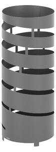 Modern Design Umbrella Stand POP SPIRALE Laser-Cut Metal Structure Size 20xh 49 cm with Raised Feet and Grey Marble Water Collection Tray