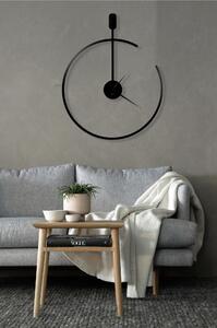 Contemporary Design Metal Wall Clock LINE with Black Dial, Size 74xh 92 cm, Black Hands, Matte Black Colour