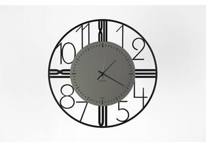 Metal Wall Clock ASTRO BACK EDITION with Black Smoked Mirror Glass Dial, Size 50 cm, Black Hands, Roman Numerals in Matte Black Colour
