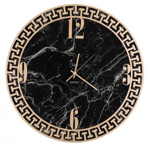 Marbled Glass Structure with GRECO NERO Marble Application Dimensions 45xh 45 cm GOLD Hands Veined Black Marble Colour