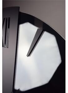 45 cm Wall Clock with Smoked Black Mirror Structure, Metal Hands and Raised Black Numbers
