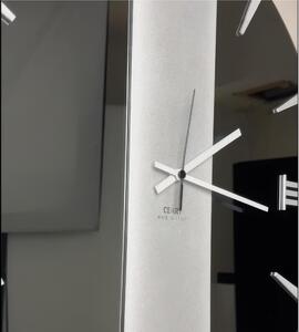 Wall Clock 60 cm Structure, BLACK SMOKE Mirror VEGA BIG Diameter 60 cm Metal Hands, Raised WHITE Numbers
