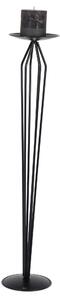 Wrought Iron Floor Standing Candle Holder, Stylised Matte Pastel Black 20x20x H 100cm
