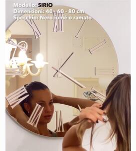 Wall Clock 45 cm Structure, it is a mirror GILDED SIRIO SMALL Diameter 45 cm Metal Hands Metallic Gold Raised Numbers, the clock mirror name: specchio