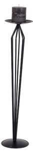 Wrought Iron Floor Standing Candle Holder, Stylised Design, Matte Black, Dimensions 20x20x H 90 cm