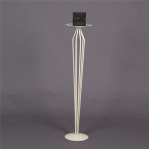Wrought Iron Floor Standing Candle Holder, Stylised Cream Ivory Dimensions 20x20x H 90 cm