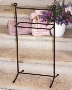 Wrought Iron Towel Rack, Size 42x30xH78 cm - Weight 4 kg, Classic Style, Bathroom Line, Matte Pastel Black