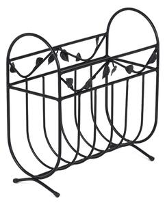 Wrought Iron Magazine Rack Model Leaves Dimensions Length 42x20xh44 cm Classic Style Black Colour Pastel