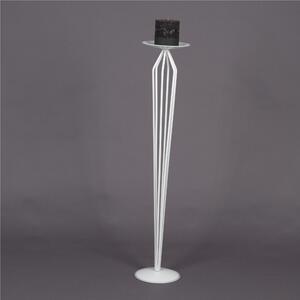 Wrought Iron Floor Candle Holder, Stylised Design, Pastel White, Dimensions 20x20x H 100cm