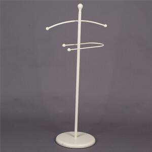 Wrought Iron Valet Stand for Hanging Clothes, Classic Style, Dimensions 51x32xh 110 cm, PASTEL IVORY - CREAM Colour
