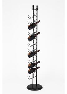 Wrought Iron Wine Rack for 12 Bottles, Solid, Dimensions 32x32x H 164 cm, Classic Style in Matte Black Colour