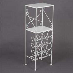 Wrought Iron Wine Rack Dimensions 37x28xh 101 cm Holds 12 Bottles Suitable for Country Shabby Provencal Style White Colour