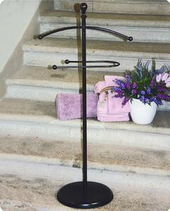 Wrought Iron Valet Stand for Hanging Clothes, Classic Style, Size 51x32xH 110 cm, Matte Pastel Black Colour