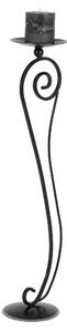 Wrought Iron Floor Standing Baroque Candle Holder, Size 20x24x H 95 cm, Candle Holder Diameter 19.5 cm, Baroque Style, Pastel Black