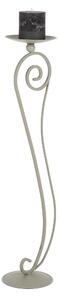 Wrought Iron Floor Standing Baroque Candle Holder, Dimensions 20x24x H 95 cm, Candle Holder Diameter 19.5 cm, Baroque Style, Pastel Dove Grey