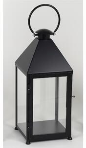 Classic Wrought Iron Lantern Minimalist Style Size 30x30xh 70 cm - Suitable for Outdoor and Indoor Handcrafted Matte Black