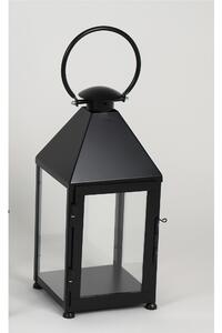 Classic Wrought Iron Lantern Minimalist Style Size 25x25xH 48 cm - Suitable for Outdoor and Indoor Handcrafted Matte Black