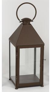 Classic Wrought Iron Lantern Minimalist Style Size 30x30xh 70 cm - Suitable for Indoor and Outdoor Environments Handcrafted Bronze Corten Colour