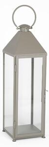 Classic Wrought Iron Lantern Minimalist Style Dimensions 30x30xh 120 cm - Suitable for Both Indoor and Outdoor Environments Handcrafted Pastel Dove Grey Colour