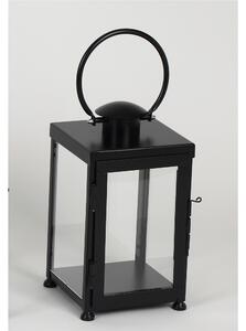 Wrought Iron Minimalist Style Small Flat Lantern Dimensions 25x25xh 42 cm - Suitable for Indoor and Outdoor Handcrafted Matte Black