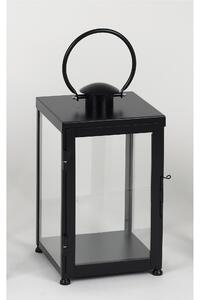 Wrought Iron Flat Lantern MEDIUM Minimalist Style Size 30x30xh 55cm - Suitable for Outdoor and Indoor Handcrafted Matte Black