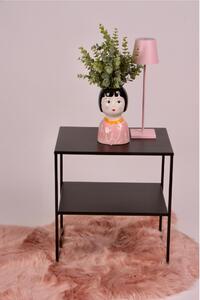 Rectangular Coffee Table Minimalist Design 2 Shelves Size 45x35x50 cm - Weight 6.8 kg Minimal Style Pastel Matte Black Linea Bagno