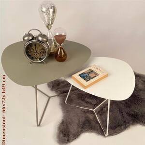 Oval Coffee Table BIG Modern Design Size 66x72x49 cm - Weight 7.8 kg Modern Style Pastel Dove Grey Colour